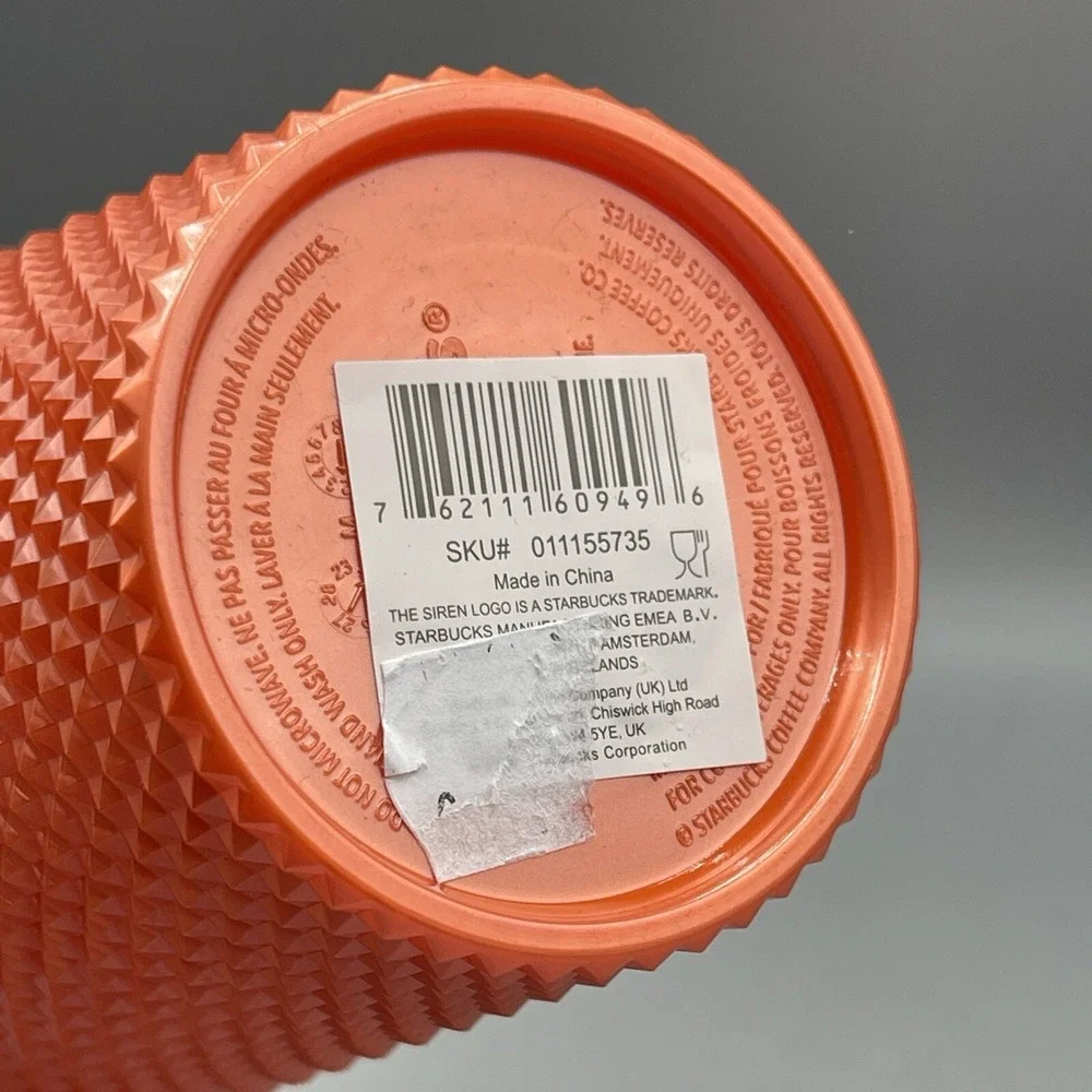 Starbucks Cold Cup Studded Pumpkin Matte Soft Touch Halloween‎ 16oz Europe 2024